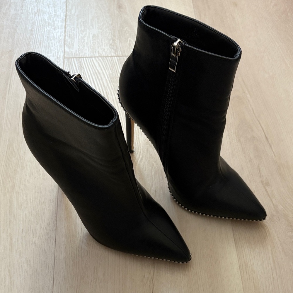 Catherine Malandrino Black Pointed Toe Stiletto Ankle Boots - Women's Fashion